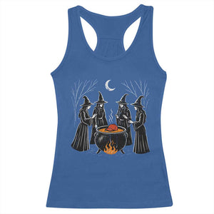 Funny Halloween Witch Spooky Season Orange Cauldron Racerback Tank Top TS11 Royal Blue Print Your Wear