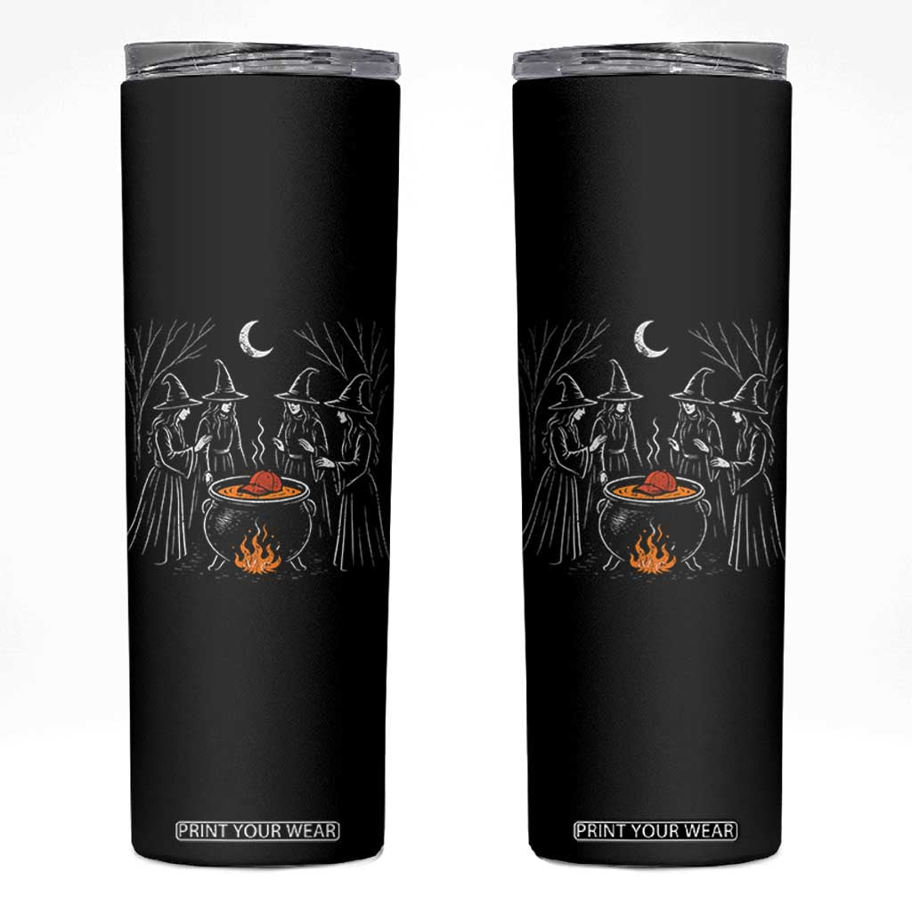 Funny Halloween Witch Spooky Season Orange Cauldron Skinny Tumbler TS11 Black Print Your Wear
