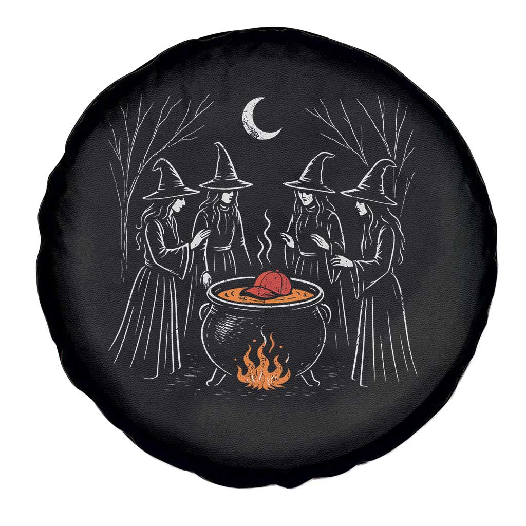 Funny Halloween Witch Spooky Season Orange Cauldron Spare Tire Cover TS11 Print Your Wear