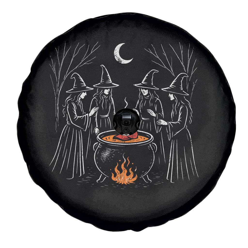 Funny Halloween Witch Spooky Season Orange Cauldron Spare Tire Cover TS11 Print Your Wear