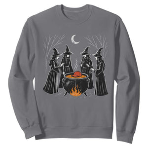 Funny Halloween Witch Spooky Season Orange Cauldron Sweatshirt TS11 Charcoal Print Your Wear