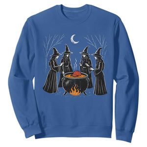 Funny Halloween Witch Spooky Season Orange Cauldron Sweatshirt TS11 Royal Blue Print Your Wear