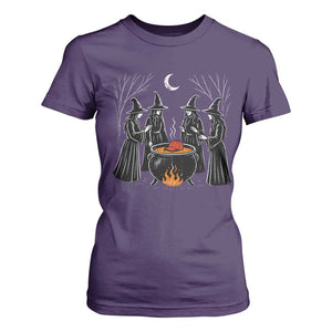 Funny Halloween Witch Spooky Season Orange Cauldron T Shirt For Women TS11 Purple Print Your Wear