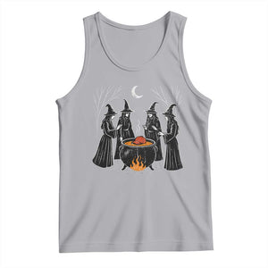 Funny Halloween Witch Spooky Season Orange Cauldron Tank Top TS11 Athletic Heather Print Your Wear