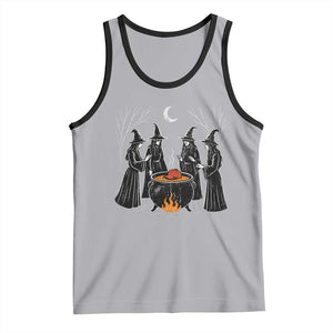 Funny Halloween Witch Spooky Season Orange Cauldron Tank Top TS11 Athletic Heather Black Print Your Wear