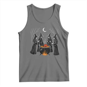 Funny Halloween Witch Spooky Season Orange Cauldron Tank Top TS11 Black Heather Print Your Wear