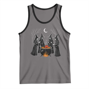 Funny Halloween Witch Spooky Season Orange Cauldron Tank Top TS11 Deep Heather Black Print Your Wear