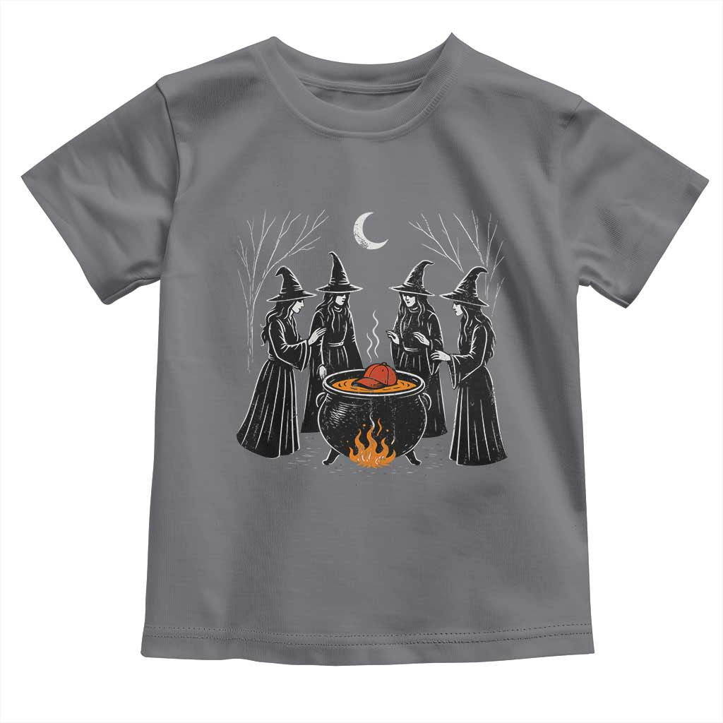 Funny Halloween Witch Spooky Season Orange Cauldron Toddler T Shirt TS11 Charcoal Print Your Wear