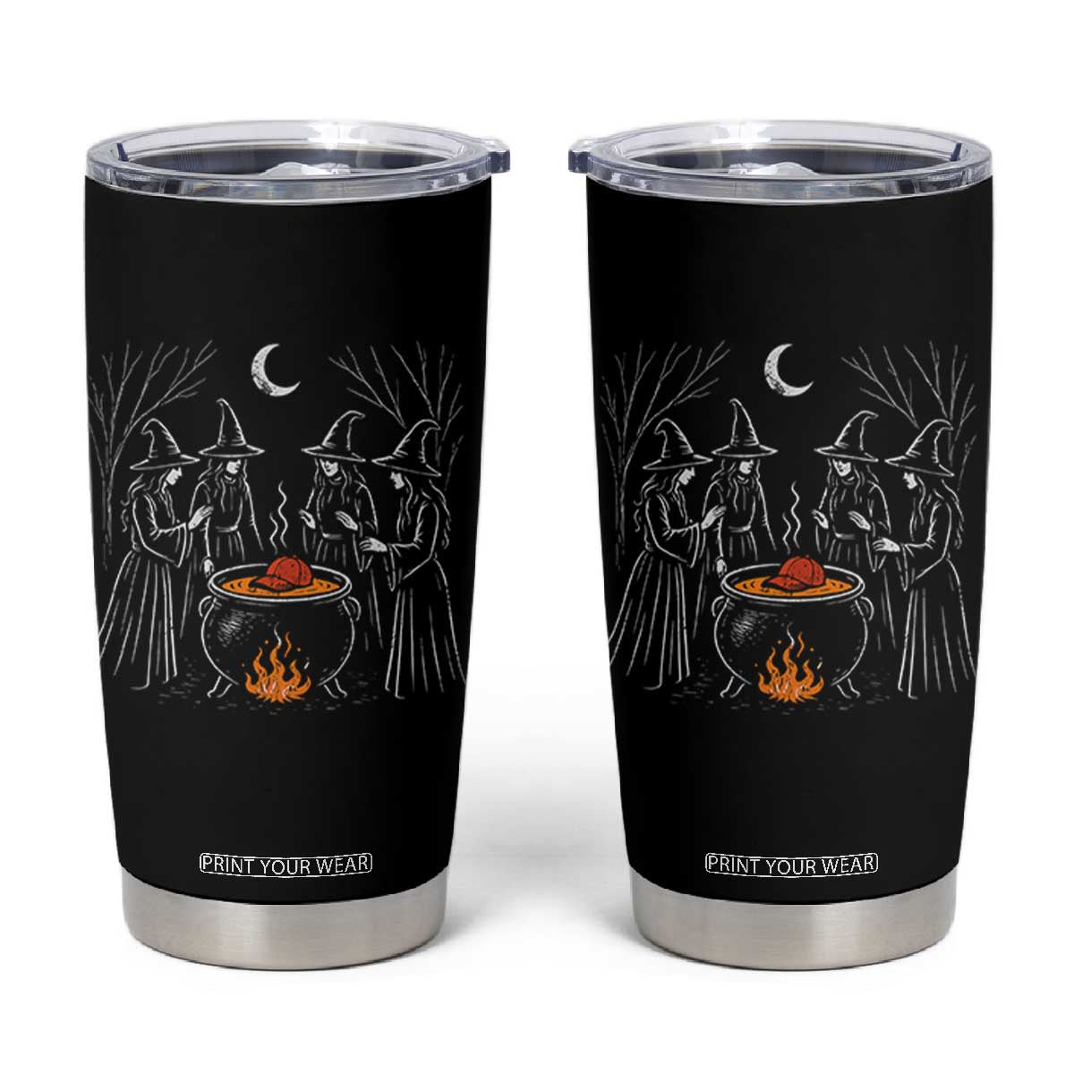 Funny Halloween Witch Spooky Season Orange Cauldron Tumbler Cup TS11 Black Print Your Wear