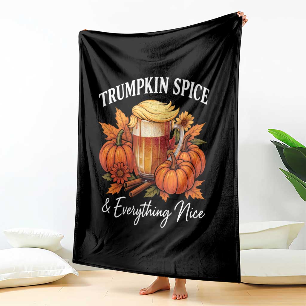 Funny Fall Season Trump Throw Blanket Trumpkin Spice And Everything Nice Pumpkin TS11 Print Your Wear