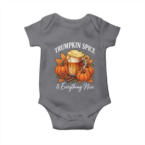 Funny Fall Season Trump Baby Onesie Trumpkin Spice And Everything Nice Pumpkin TS11 Charcoal Print Your Wear