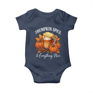 Funny Fall Season Trump Baby Onesie Trumpkin Spice And Everything Nice Pumpkin TS11 Navy Print Your Wear