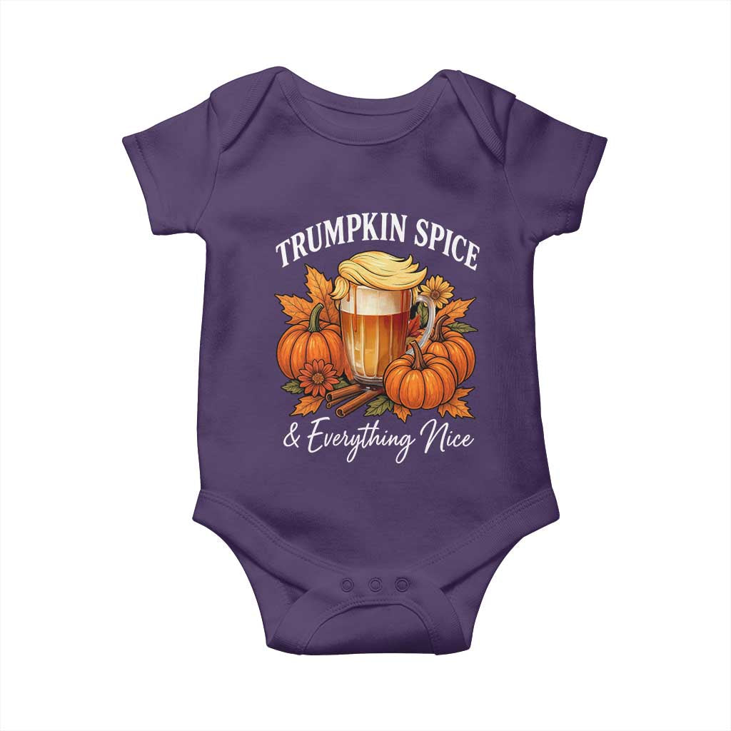 Funny Fall Season Trump Baby Onesie Trumpkin Spice And Everything Nice Pumpkin TS11 Purple Print Your Wear