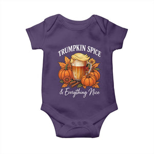 Funny Fall Season Trump Baby Onesie Trumpkin Spice And Everything Nice Pumpkin TS11 Purple Print Your Wear