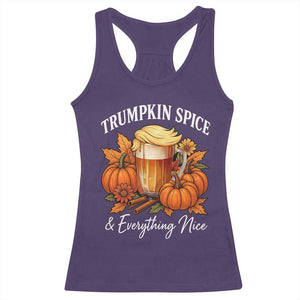 Funny Fall Season Trump Racerback Tank Top Trumpkin Spice And Everything Nice Pumpkin TS11 Purple Print Your Wear