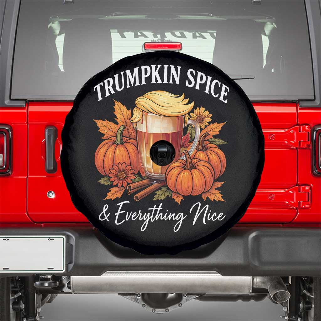 Funny Fall Season Trump Spare Tire Cover Trumpkin Spice And Everything Nice Pumpkin TS11 Black Print Your Wear