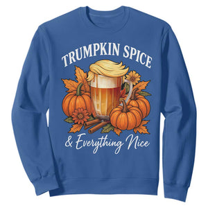 Funny Fall Season Trump Sweatshirt Trumpkin Spice And Everything Nice Pumpkin TS11 Royal Blue Print Your Wear