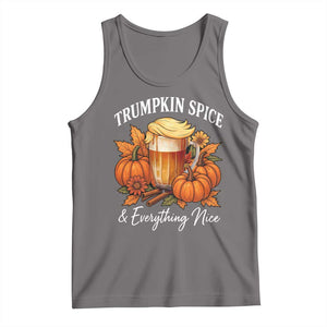 Funny Fall Season Trump Tank Top Trumpkin Spice And Everything Nice Pumpkin TS11 Deep Heather Print Your Wear