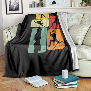 American Football Player Retro Vintage Sport Lover Throw Blanket - Print Your Wear
