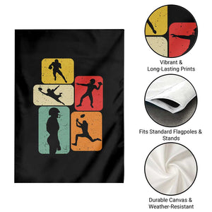 American Football Player Retro Vintage Sport Lover Garden Flag - Print Your Wear
