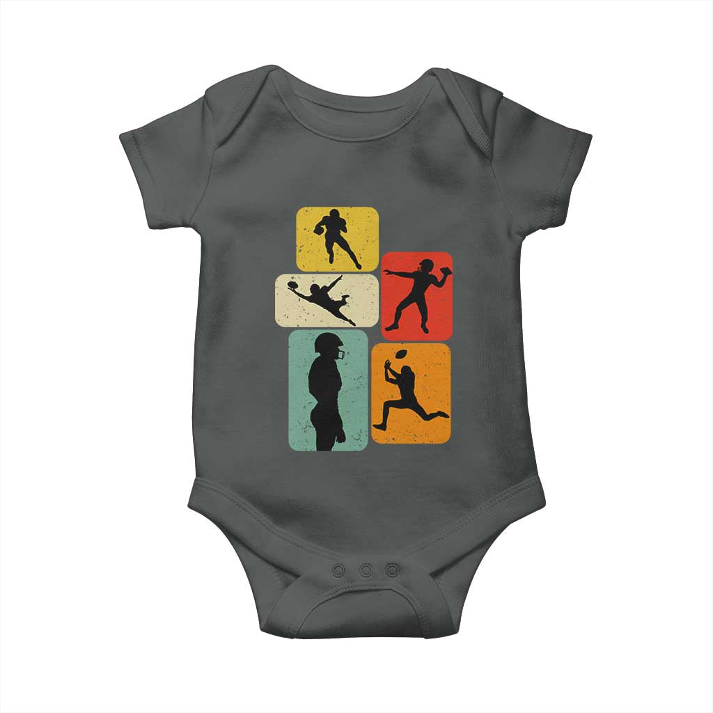 American Football Player Retro Vintage Sport Lover Baby Onesie TS11 Dark Heather Print Your Wear