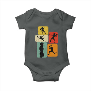 American Football Player Retro Vintage Sport Lover Baby Onesie TS11 Dark Heather Print Your Wear