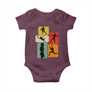 American Football Player Retro Vintage Sport Lover Baby Onesie TS11 Maroon Print Your Wear