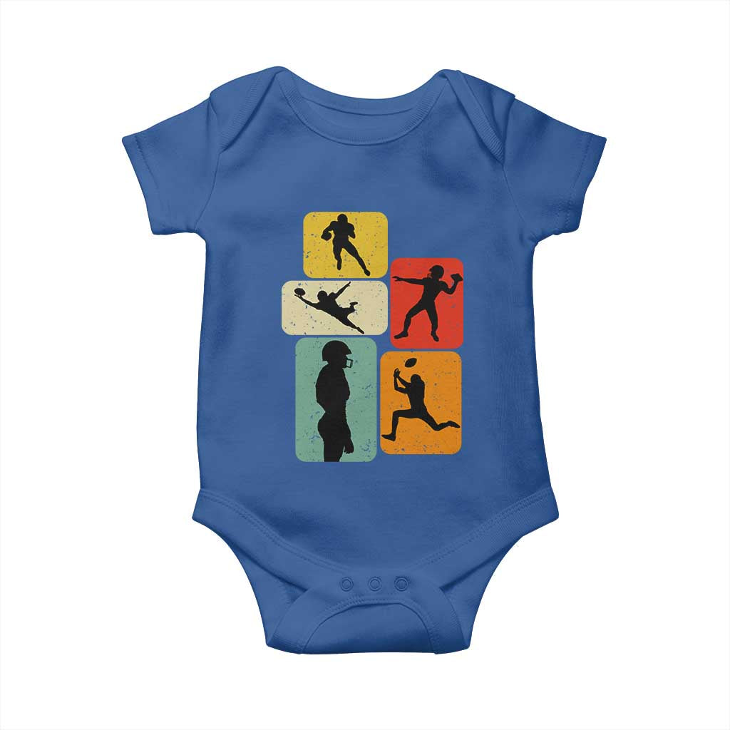 American Football Player Retro Vintage Sport Lover Baby Onesie TS11 Royal Blue Print Your Wear