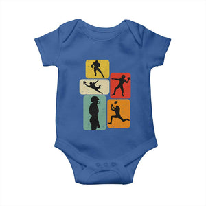 American Football Player Retro Vintage Sport Lover Baby Onesie TS11 Royal Blue Print Your Wear