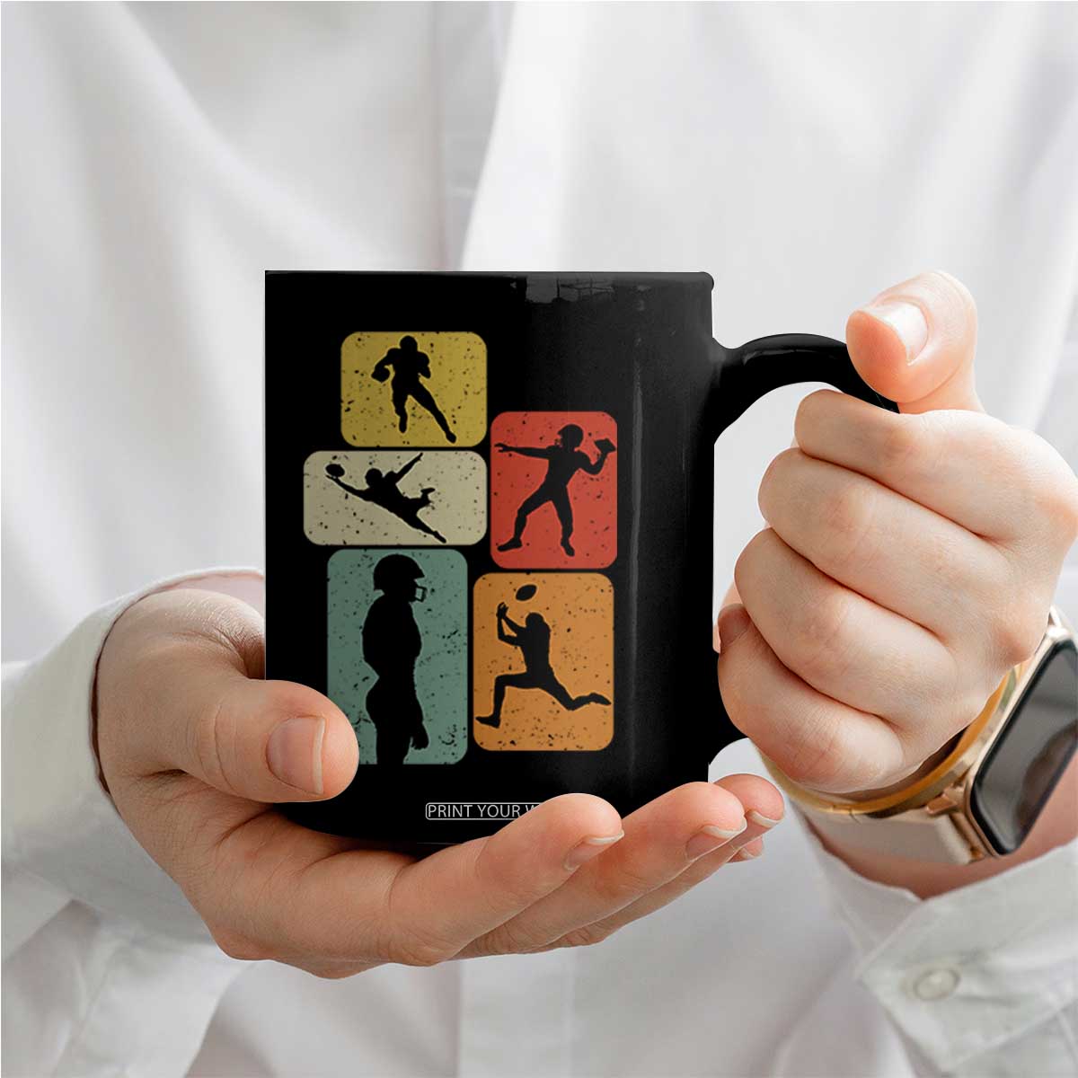 American Football Player Retro Vintage Sport Lover Coffee Mug - Print Your Wear