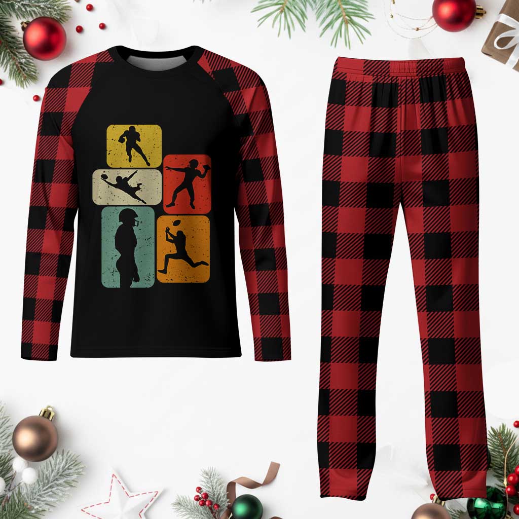 American Football Player Retro Vintage Sport Lover Plaid Pajama Set TS11 Buffalo Plaid Print Your Wear