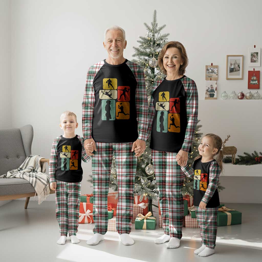 American Football Player Retro Vintage Sport Lover Plaid Pajama Set TS11 Christmas Plaid Print Your Wear