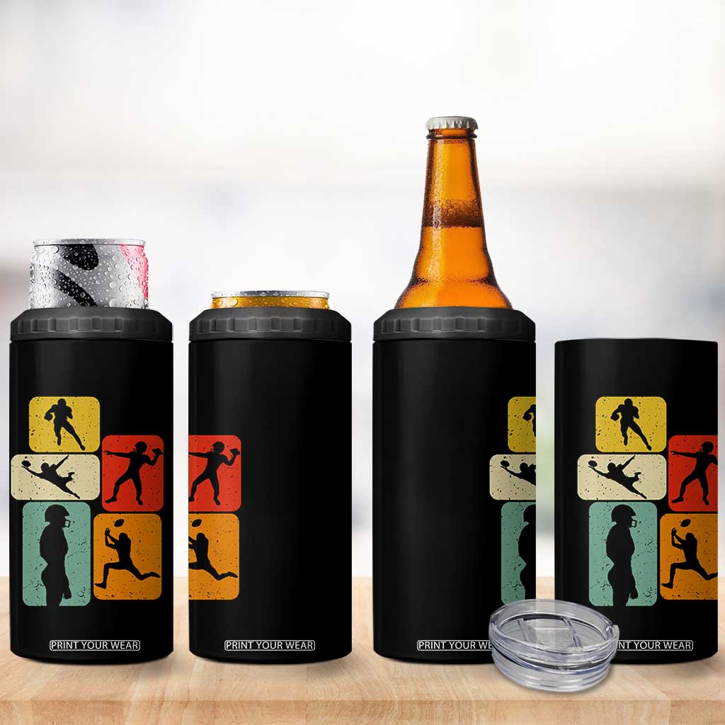 American Football Player Retro Vintage Sport Lover 4 in 1 Can Cooler Tumbler TS11 Print Your Wear