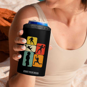 American Football Player Retro Vintage Sport Lover 4 in 1 Can Cooler Tumbler - Print Your Wear