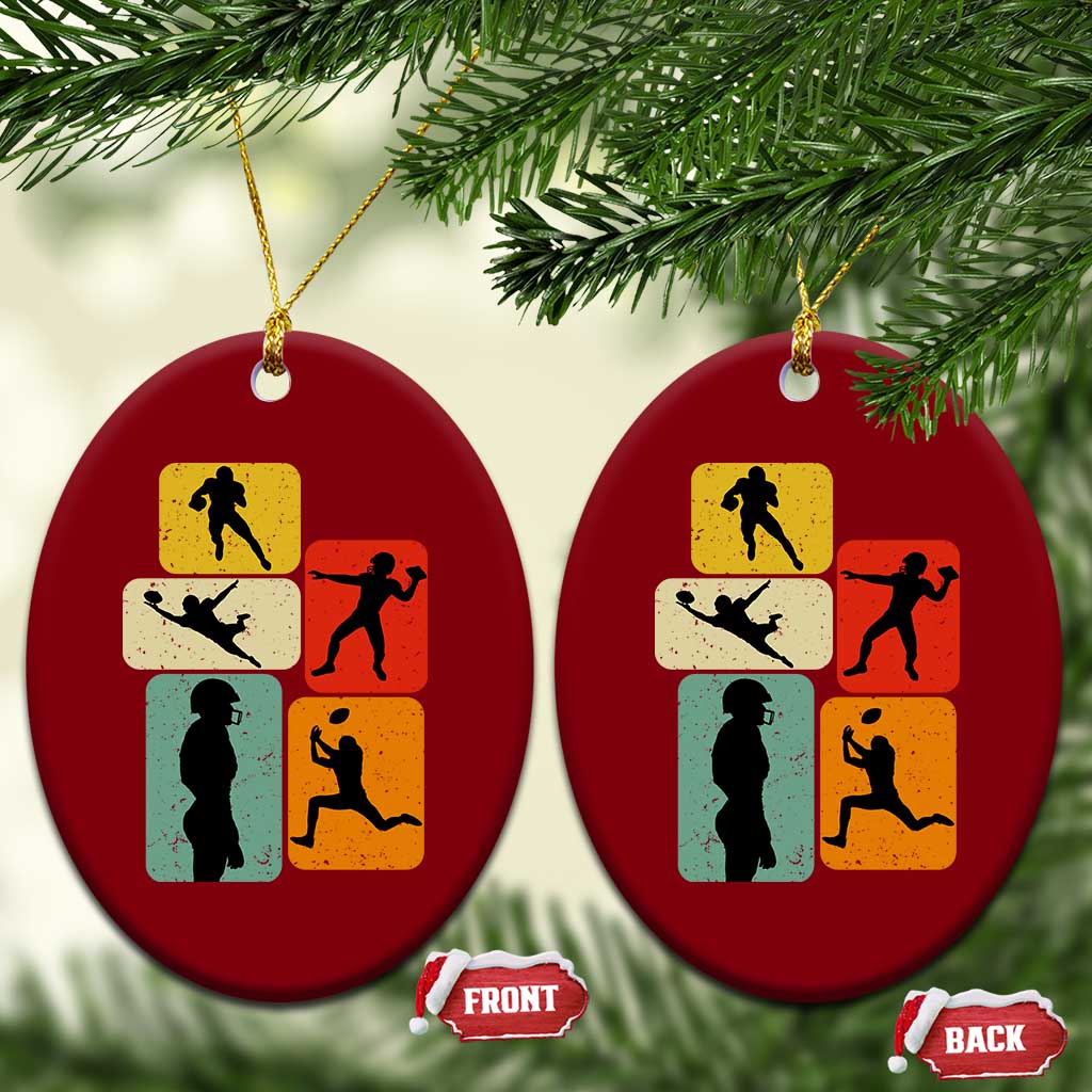 American Football Player Retro Vintage Sport Lover Ceramic Ornament TS11 Print Your Wear