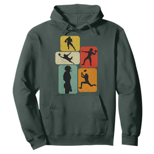 American Football Player Retro Vintage Sport Lover Hoodie TS11 Dark Forest Green Print Your Wear