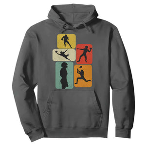 American Football Player Retro Vintage Sport Lover Hoodie TS11 Dark Heather Print Your Wear
