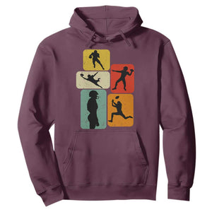 American Football Player Retro Vintage Sport Lover Hoodie TS11 Maroon Print Your Wear