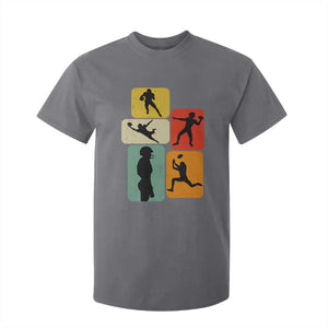 American Football Player Retro Vintage Sport Lover T Shirt For Kid TS11 Charcoal Print Your Wear