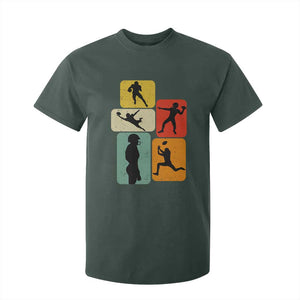 American Football Player Retro Vintage Sport Lover T Shirt For Kid TS11 Dark Forest Green Print Your Wear