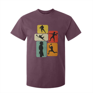 American Football Player Retro Vintage Sport Lover T Shirt For Kid TS11 Maroon Print Your Wear