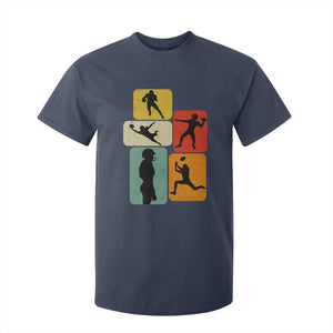 American Football Player Retro Vintage Sport Lover T Shirt For Kid TS11 Navy Print Your Wear