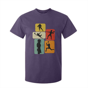 American Football Player Retro Vintage Sport Lover T Shirt For Kid TS11 Purple Print Your Wear