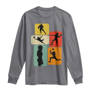 American Football Player Retro Vintage Sport Lover Long Sleeve Shirt TS11 Charcoal Print Your Wear
