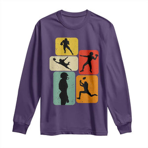 American Football Player Retro Vintage Sport Lover Long Sleeve Shirt TS11 Purple Print Your Wear