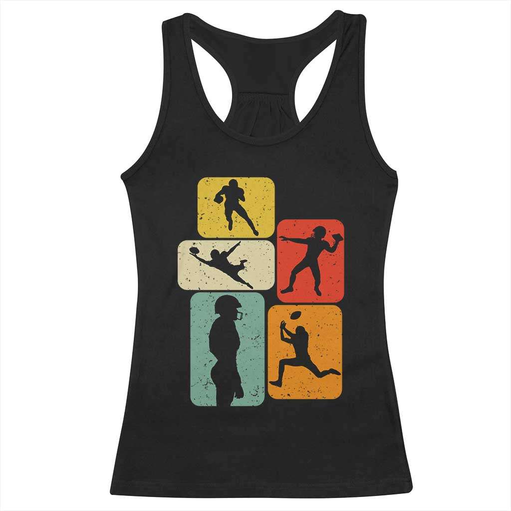 American Football Player Retro Vintage Sport Lover Racerback Tank Top TS11 Black Print Your Wear