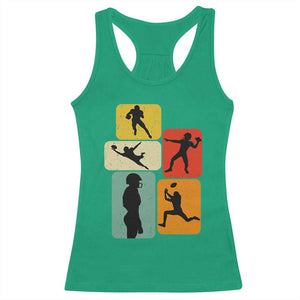 American Football Player Retro Vintage Sport Lover Racerback Tank Top - Print Your Wear