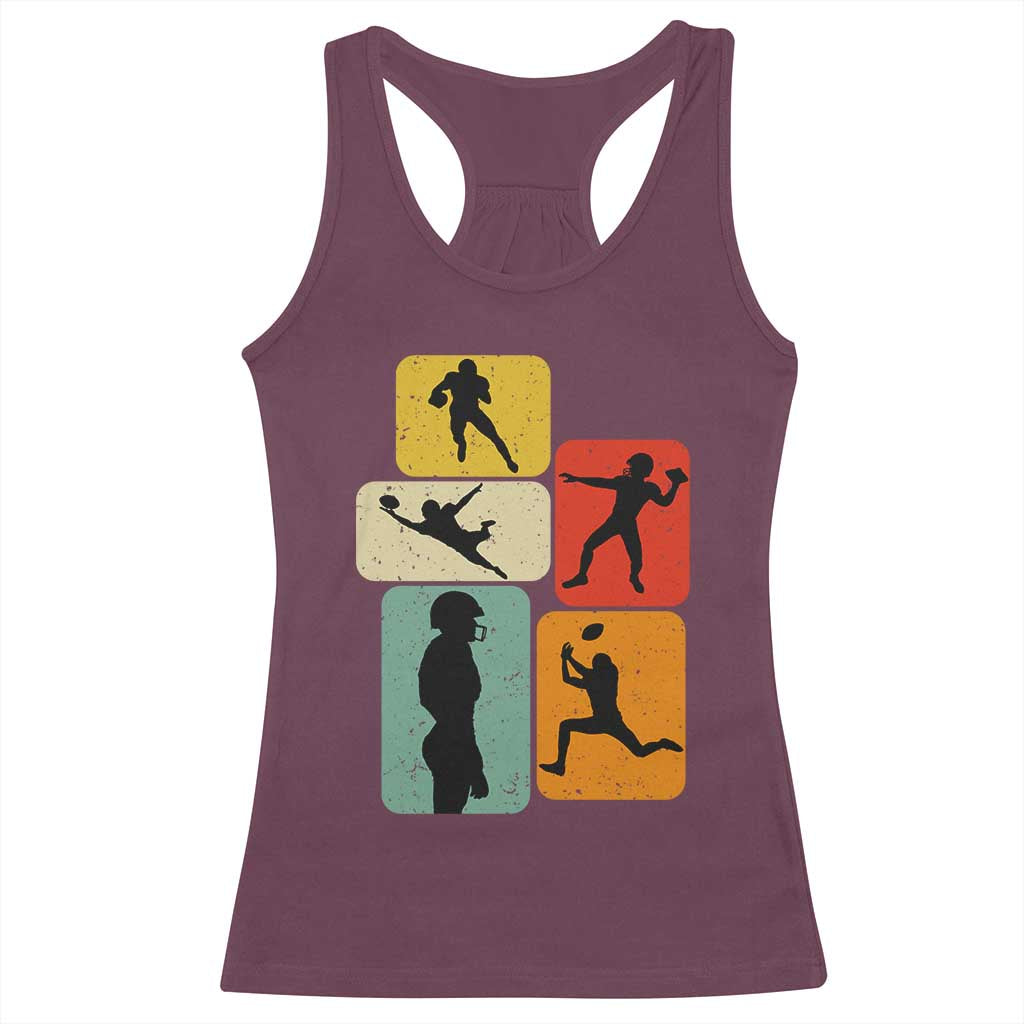 American Football Player Retro Vintage Sport Lover Racerback Tank Top TS11 Maroon Print Your Wear