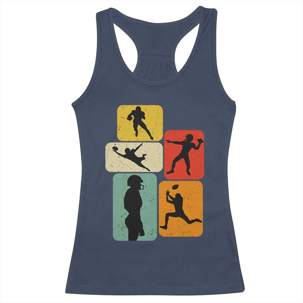 American Football Player Retro Vintage Sport Lover Racerback Tank Top TS11 Navy Print Your Wear