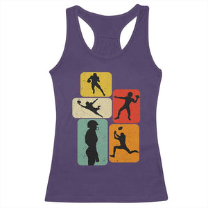 American Football Player Retro Vintage Sport Lover Racerback Tank Top - Print Your Wear